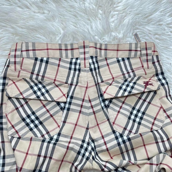 Burberry Beige Nova Check Cropped Flare Pants - Picture 3 of 4